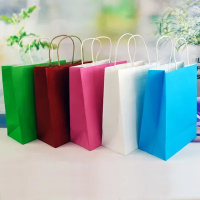 Eco Friendly Die Cut Handle Kraft Paper Bag