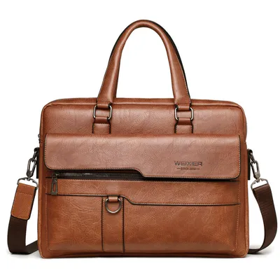 Custom Jx1010 Custom OEM Gold Black Vintage Luxury Leather Office Business Brief Case Aktentasche Laptop Tote Bag Men Briefcase for Man Bag