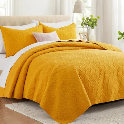 Pattern Ultrasonic Quilting Bedspread Hotel Bedspread Luxury King Bedspread