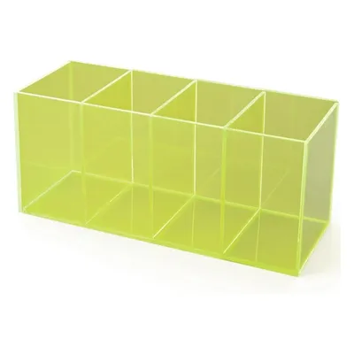 Makeup Brush Storage Organizer Neon Green Acrylic Pencil Pen Holder