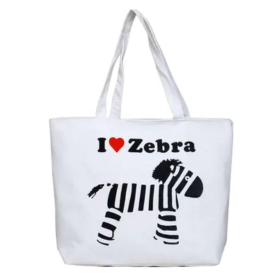 Cotton Canvas Reusable Tote Package Shopping Beach Bag with Two Handle