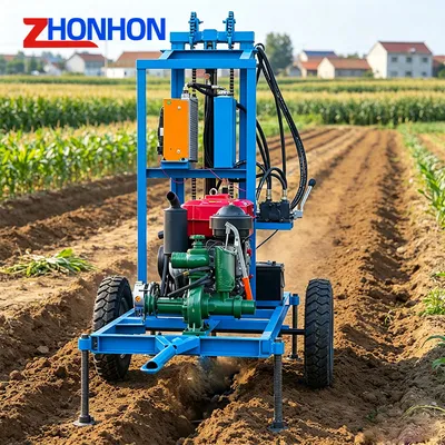 Wheeled 120m Borehole Water Well Drill Rig for Remote Challenging Terrains