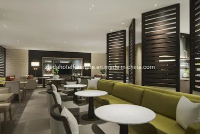 Restaurant Furniture Leather Chair and Wooden Dining Table Set
