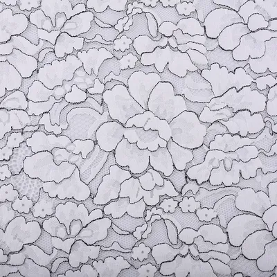 Black and White Two Colours Nylon and Cotton Strand Fashion Lace Fabric