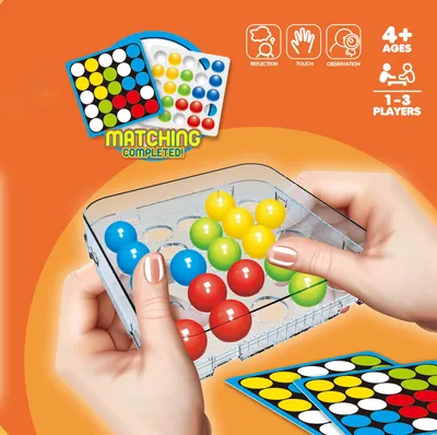 Matching Beads Puzzle Game Box, 1-3 Players Color Bead Alignment Educational Toy for Kids Ages 4 and up