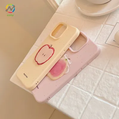 Cute Pastel Fruit Anti-Fall Case for iPhone 15/14/16 PRO Max - Silicone Texture & All-Round Bumper Protection