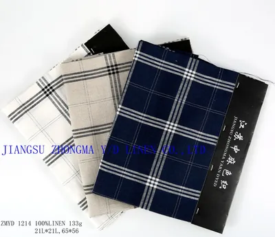 Zmyd 1214 L21*L21 Pure Linen Checked Textile