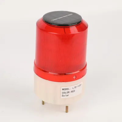 Solar Powered Revolving Lamp Flashing Outdoor Warning Light