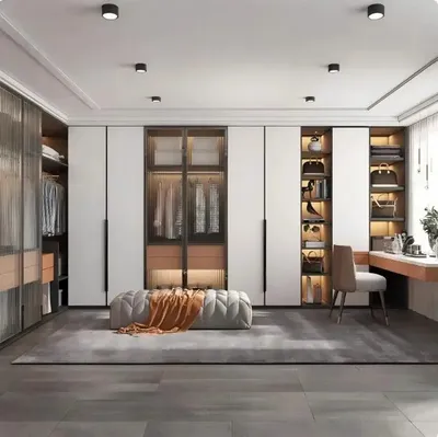 Customized Wooden Storage Closet Modern Bedroom Modular Wardrobe Design Space-Saving Solution