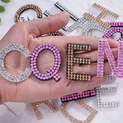 Custom Hot Fix Transfer Letters Rhinestone Alphabet Letters Patch