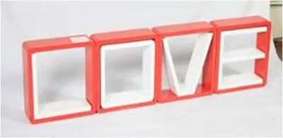 Wooden Floating Cube Shelves, Storage Furniture Love Shape Wall Shelf (FY10006)