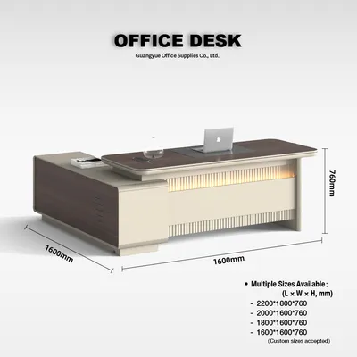 Modern Luxury Office Desk with Customizable Color Options for Commercial Use