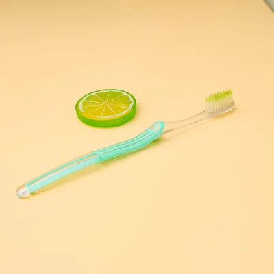 Colored Transparent Unbreakable PETG Handle Toothbrush with Color Tip Tapered Bristles