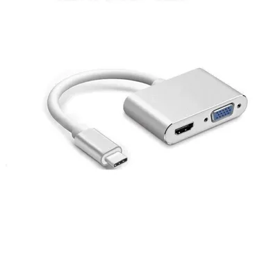 USB Hub USB C 2 in 1 Hub HDMI® +VGA Adapter