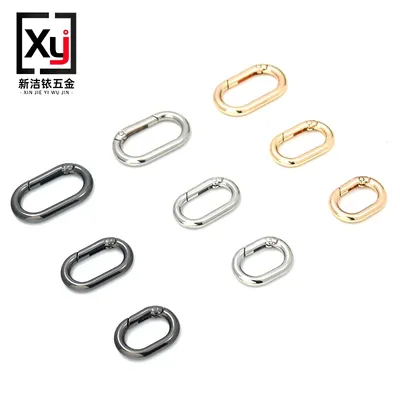 Metal Oval Shape Spring Hook Ring Buckle for Bag Accessories