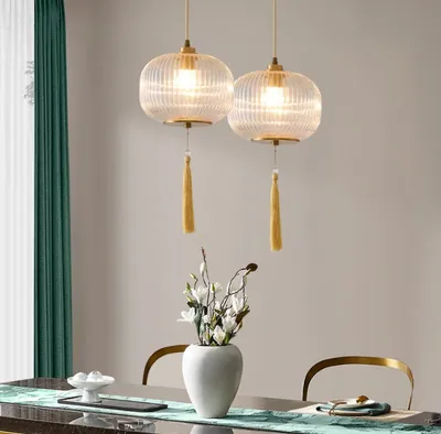 Ribbed Glass Bathroom Ceiling Lamp