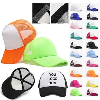 Custom Embroidery Logo Blank 5 Panel Sport Mesh Foam Trucker Hat