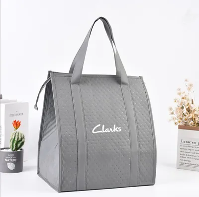 Wholesale Eco-Friendly Reusable Non Woven Customized Logo Printed Folding Grocery Tote Food Delivery Insulated Cooler Lunch Bag