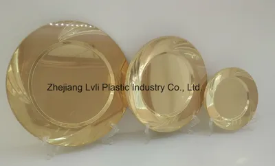 Plastic Plate, Disposable, Tableware, Tray, Dish, PS, SGS, Golden, Pb-03