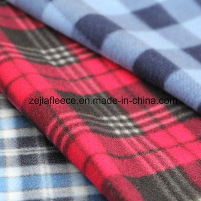 Check Print Polar Fleece with Two Side Brushed