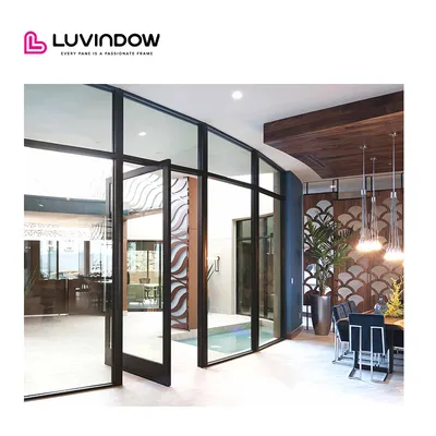 Heat Insulation Soundproof Glass Front Doors for House Storefront Door
