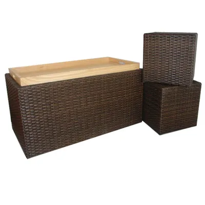 Resin Wicker Storage Bench