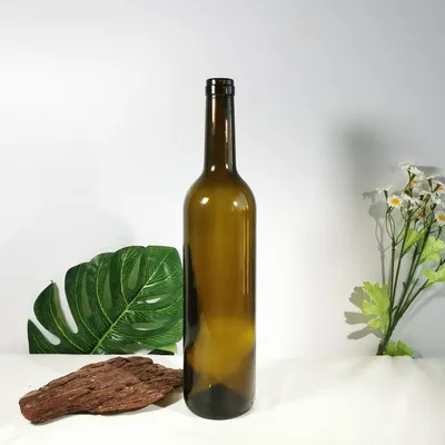 Long Neck Round Clear Brown Amber High Glass Red Wine Bottles