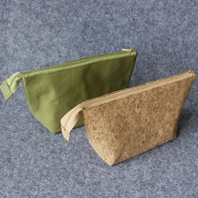 Natural Cork Pencil Case Eco-Friendly Wear-Resistant Portable Student Stationery Bag Cork Pencil Bag