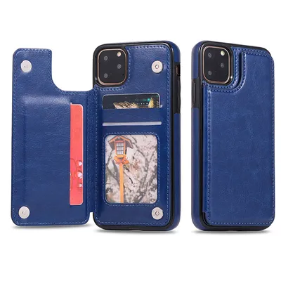 Flip Wallet with Card Slot PU Leather Protective Shell for Phone 12 13 14 PRO Max Phone Case Cover