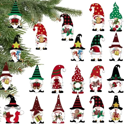 32/16PCS Christmas and Holiday Decorations Wooden Patio Decoration Party Pendants, Window Decoration Pendants