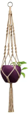 Handmade Macrame Plant Hangers Indoor Outdoor Hanging Planter Basket Jute Rope