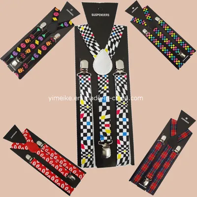 Unisex Fashion Print Y-Back Elastic Suspender 2.5*100cm (BD1009)