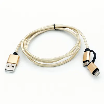 2 in 1 USB Data Cable Micro USB Cable for Android with Lightning Connector