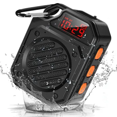 Best Rated Ipx7 Waterproof Bluetooth Speaker with Time Display