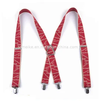 Custom High Quality Printed Design X Elastic Suspender for Men