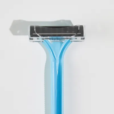 Twin Blade Disposable Shaver Blue Non-Slip Handle Men Travel Bulk