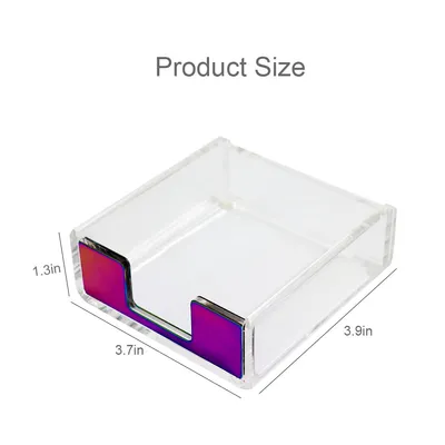 Desk Stationery Paper Sticky Note Plastic Pad Holder Acrylic Rose Gold Card Holder