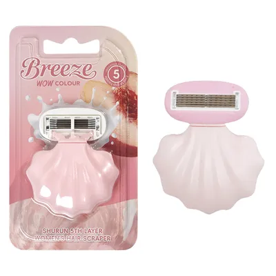 Shell Shaped Ladies Shaver Manual Razor for Women 5-Blade System for Smooth Underarm Shaving
