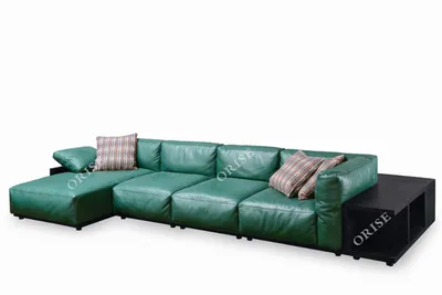 2019 Italian Design Green Leather Home Leisure Corner Sectional Sofa & Couch Furniture