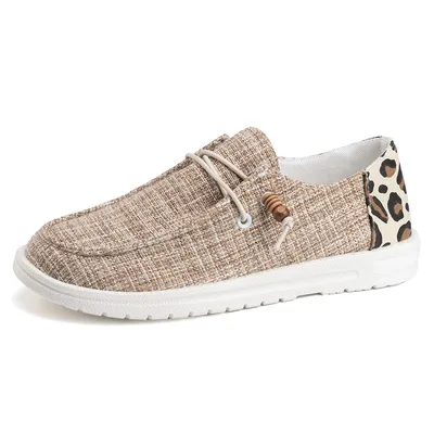New Arrival Casual Shoes Slip-on Leopard Print Canvas Shoes for Women