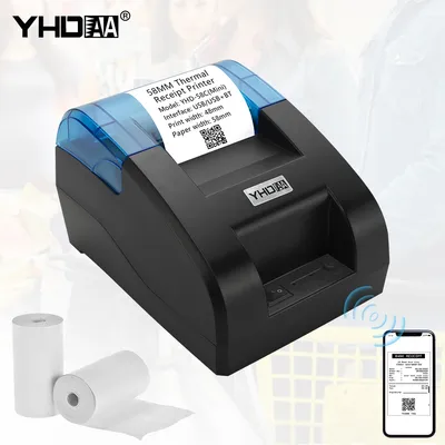 Yhdaa 58mm Bill Printer USB Bt Interface POS Thermal Receipt Printer for Supermarket, Restaurant, Post