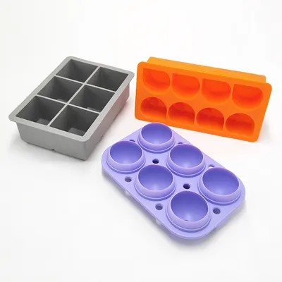 Portable Easy-Release Molds for Cocktail and Party Supplies Custom Logo OEM Silicone Ice Cube Tray Factory