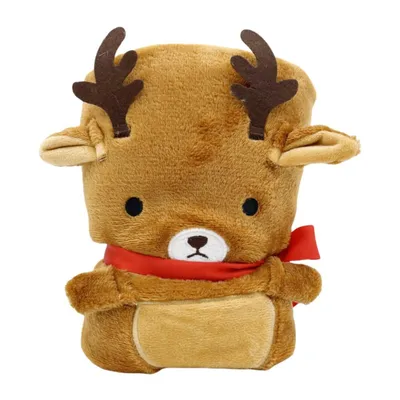 Custom Christmas Elk Reindeer Throws Blanket Office Roll Blanket Kids Gift