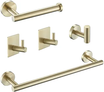 Pieces Stainless Steel Hardware Set Wall Mounted Rack 12"Bath Towel Bar Toilet Paper Holder Towel Robe Hook Towel Bars Bathroom Accessories Set