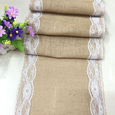 Wedding Decoration Linen Table Flag Tea Table Cloth Party Decoration Lace Yellow Linen Environmental Protection
