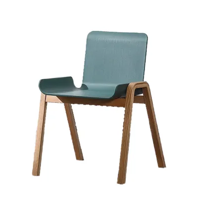Indoor Furniture Wooden Dining Chair with PP Seat Board, Beech Legs, and Backrest
