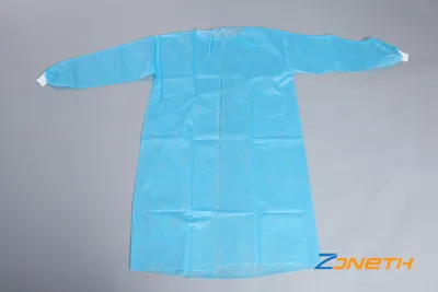 Disposable Isolation Gown/45g/ PP Non Woven Fabric and PE Film Coated/Blue/Protective Clothing Waterproof