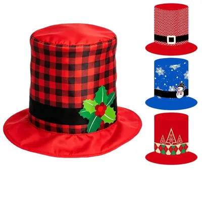 Christmas Party Top Hat Wholesale, Xmas Decorative High Cap, Holiday Costume Hat
