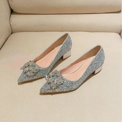 Fa-A3 New Square Buckle Wedding Shoes Bridesmaid Shoes Banquet Dress Women's Shoes
