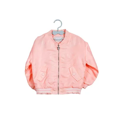 Pink Baseball Uniform with Stripe Rib Knit and Custom Zipper Pull